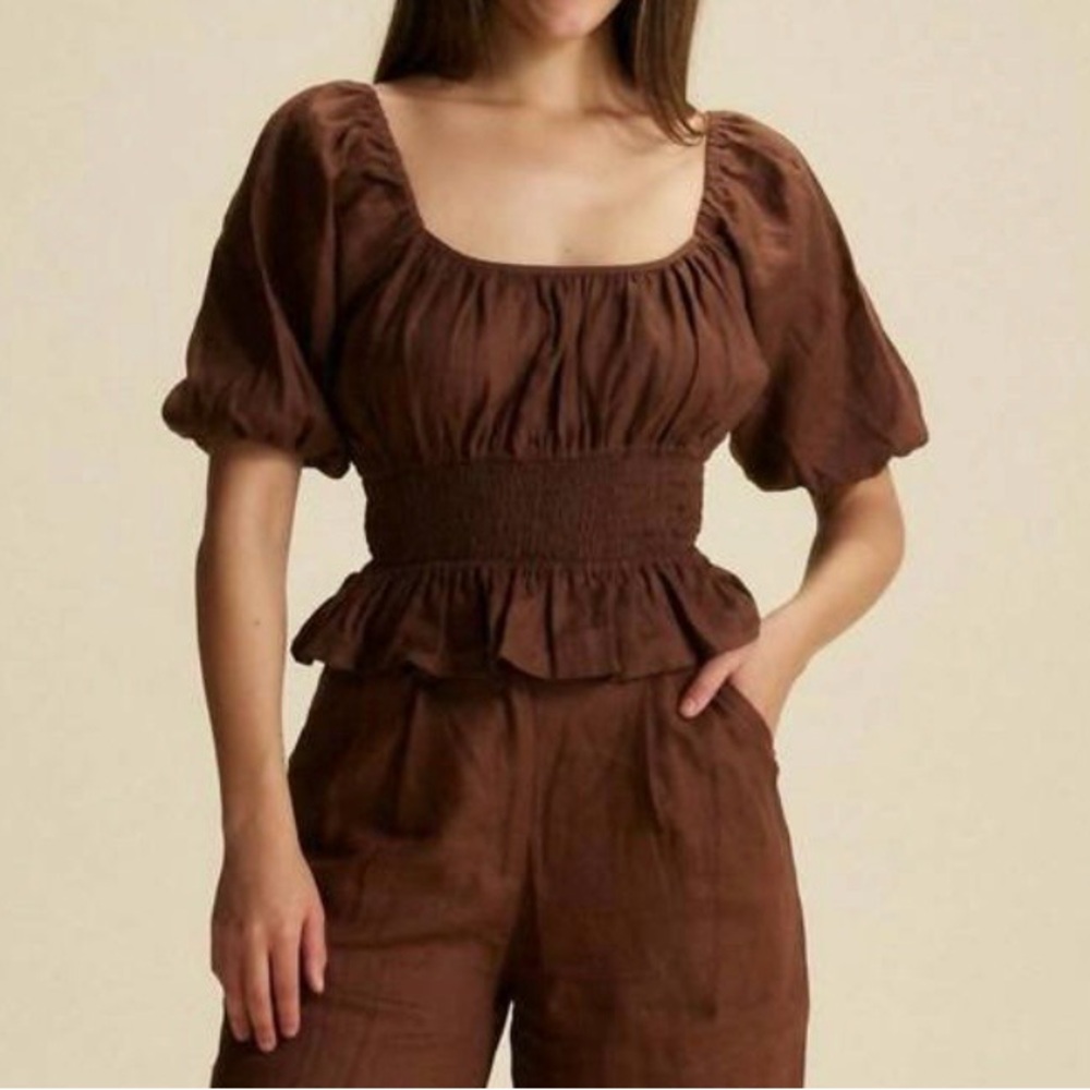 Faithfull the Brand Chocolate Brown Kinsley Top